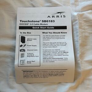 ARRIS Touchstone SB6183 Cable Modem - Black